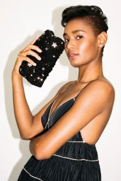 HANDBAGS STAUD -BEADED BEAN BAG - STARRY NIGHT