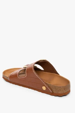 SHOES STAUD -BIRKENSTOCK + ARIZONA SANDAL SADDLE CROC EMBOSSED