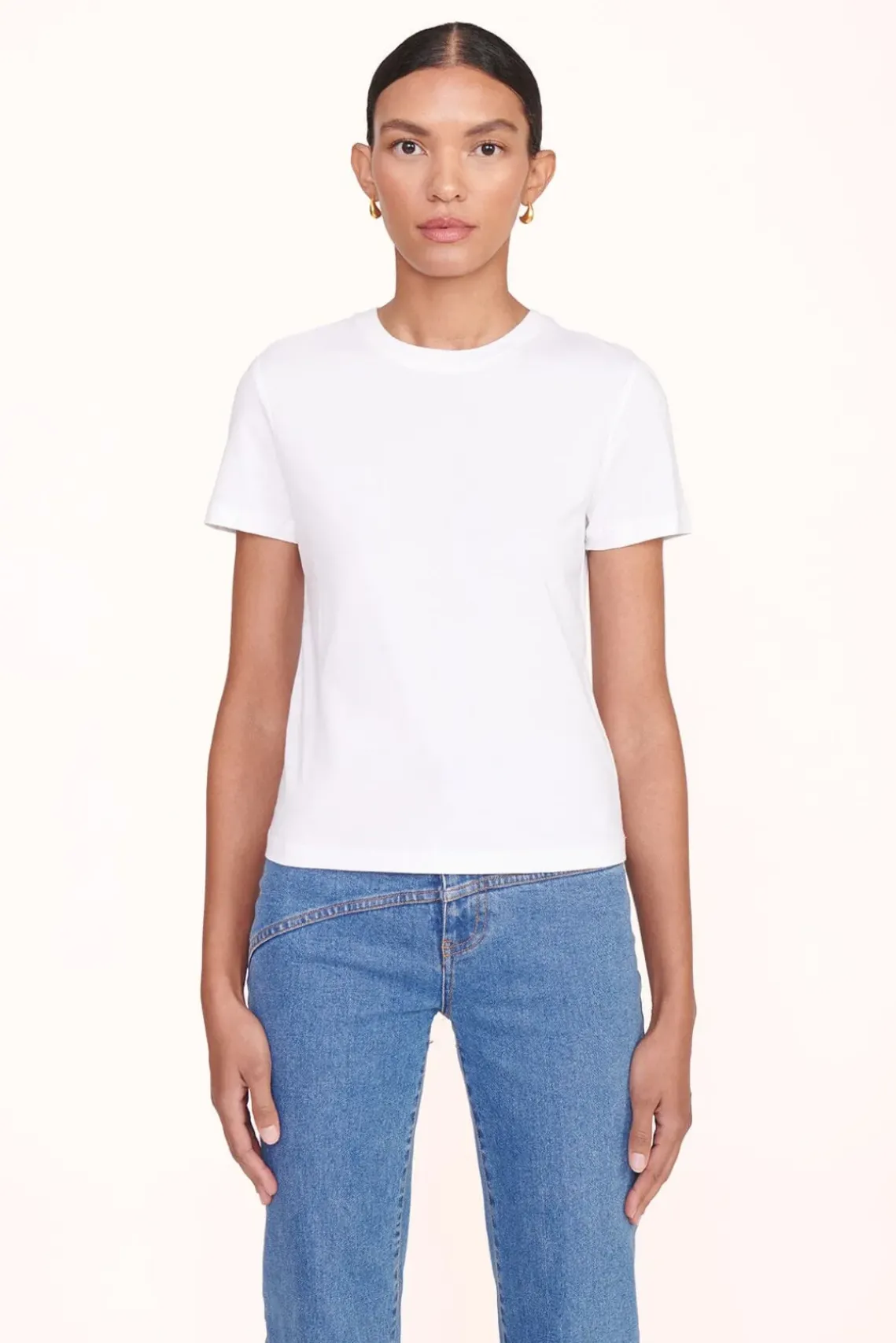 CLOTHING STAUD -CREW NECK T SHIRT - WHITE