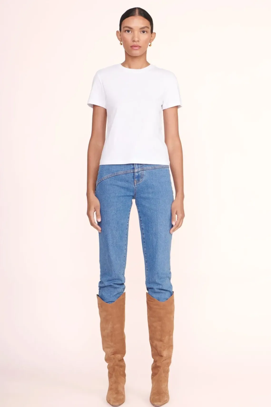 CLOTHING STAUD -CREW NECK T SHIRT - WHITE