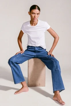 CLOTHING STAUD -CREW NECK T SHIRT - WHITE