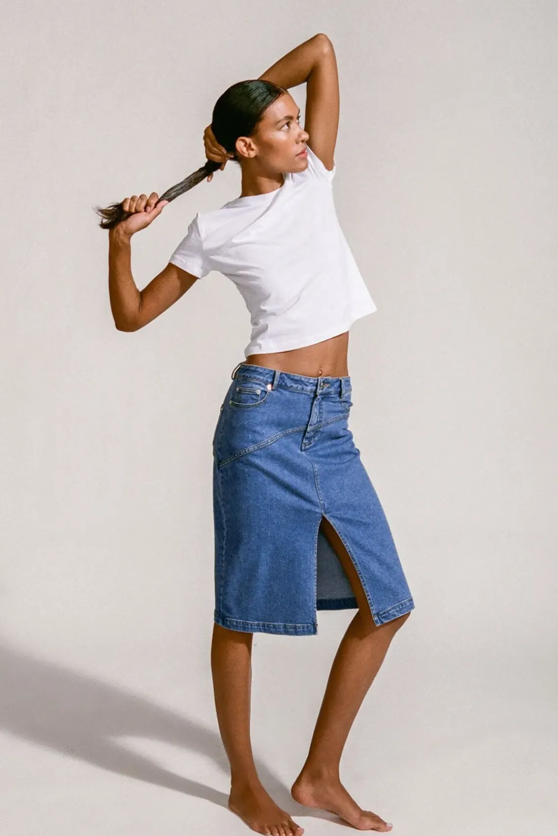 CLOTHING STAUD -CREW NECK T SHIRT - WHITE