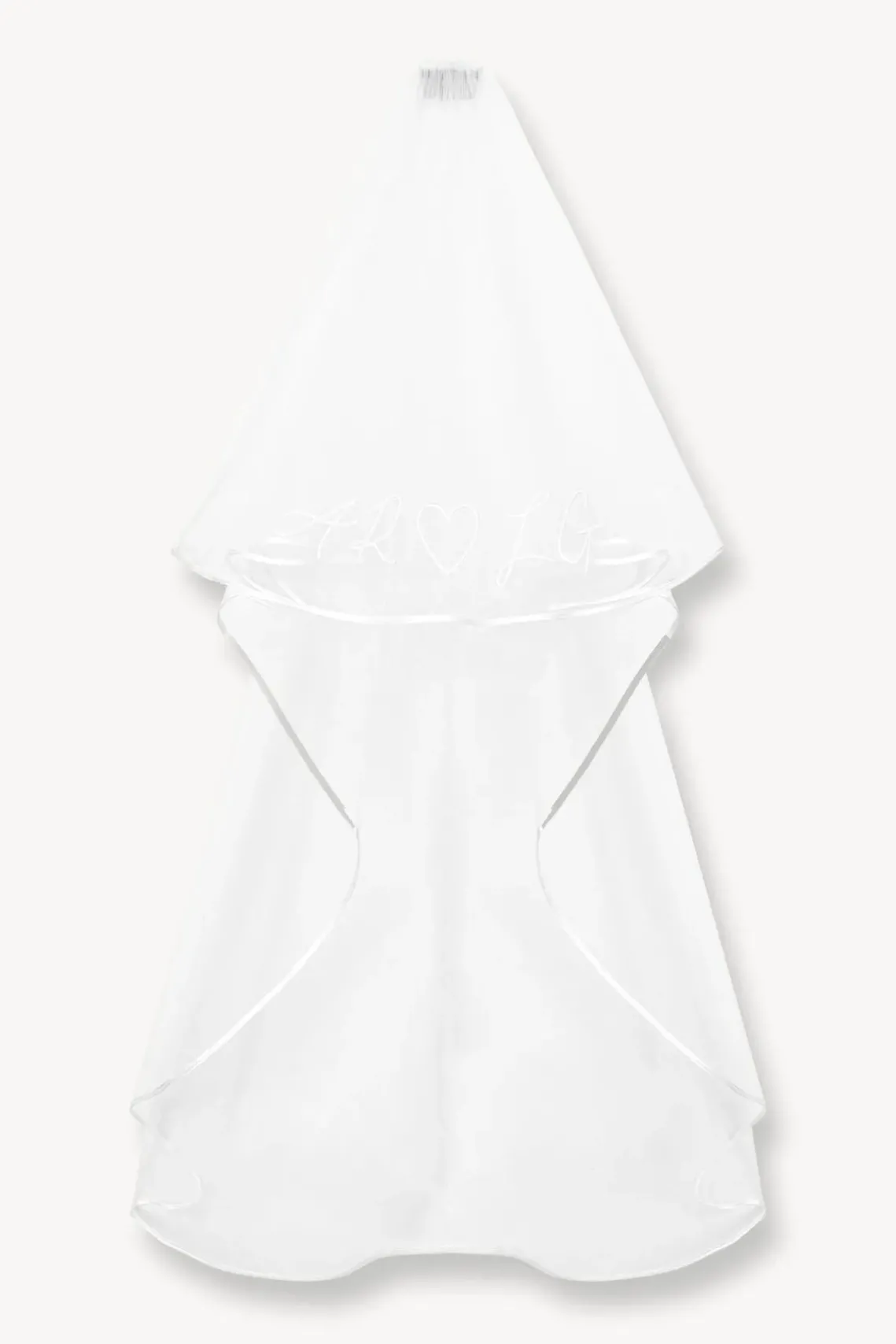 BRIDE STAUD Bridal Accessories-CUSTOM EMBROIDERED VEIL - WHITE
