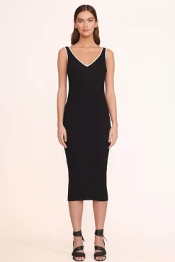 CLOTHING STAUD -DANA DRESS BLACK - BLACK WHITE