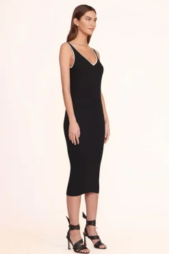 CLOTHING STAUD -DANA DRESS BLACK - BLACK WHITE