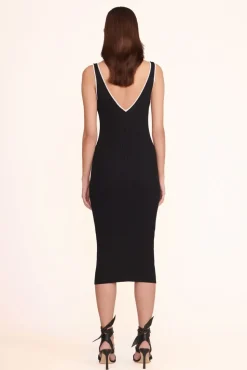 CLOTHING STAUD -DANA DRESS BLACK - BLACK WHITE
