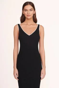 CLOTHING STAUD -DANA DRESS BLACK - BLACK WHITE