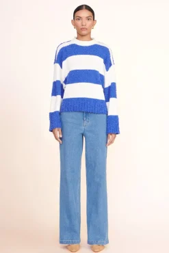 CLOTHING STAUD -DELANEY SWEATER - WHITE ATLANTIC RUGBY STRIPE