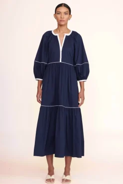 CLOTHING STAUD -DEMI DRESS - NAVY WHITE