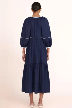 CLOTHING STAUD -DEMI DRESS - NAVY WHITE
