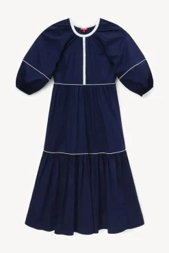CLOTHING STAUD -DEMI DRESS - NAVY WHITE