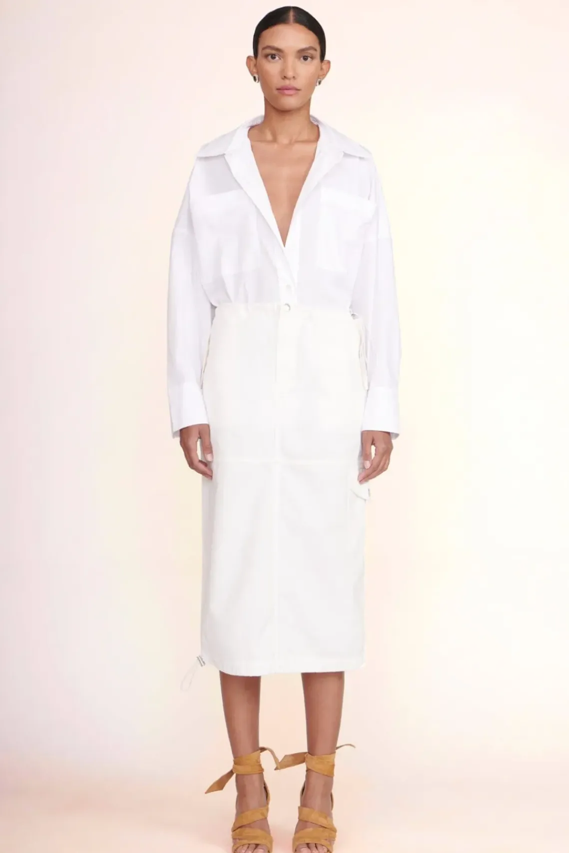 CLOTHING STAUD -JUSTINE SKIRT - IVORY