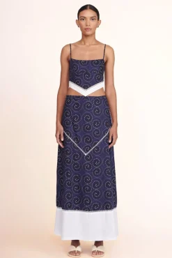 CLOTHING STAUD -LOYALTY TOP - NAVY WHIRLPOOL WHITE