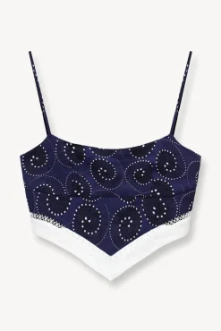 CLOTHING STAUD -LOYALTY TOP - NAVY WHIRLPOOL WHITE