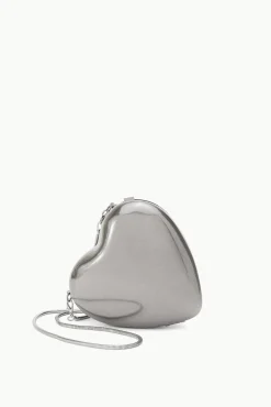 HANDBAGS STAUD -METAL HEART CLUTCH - SILVER