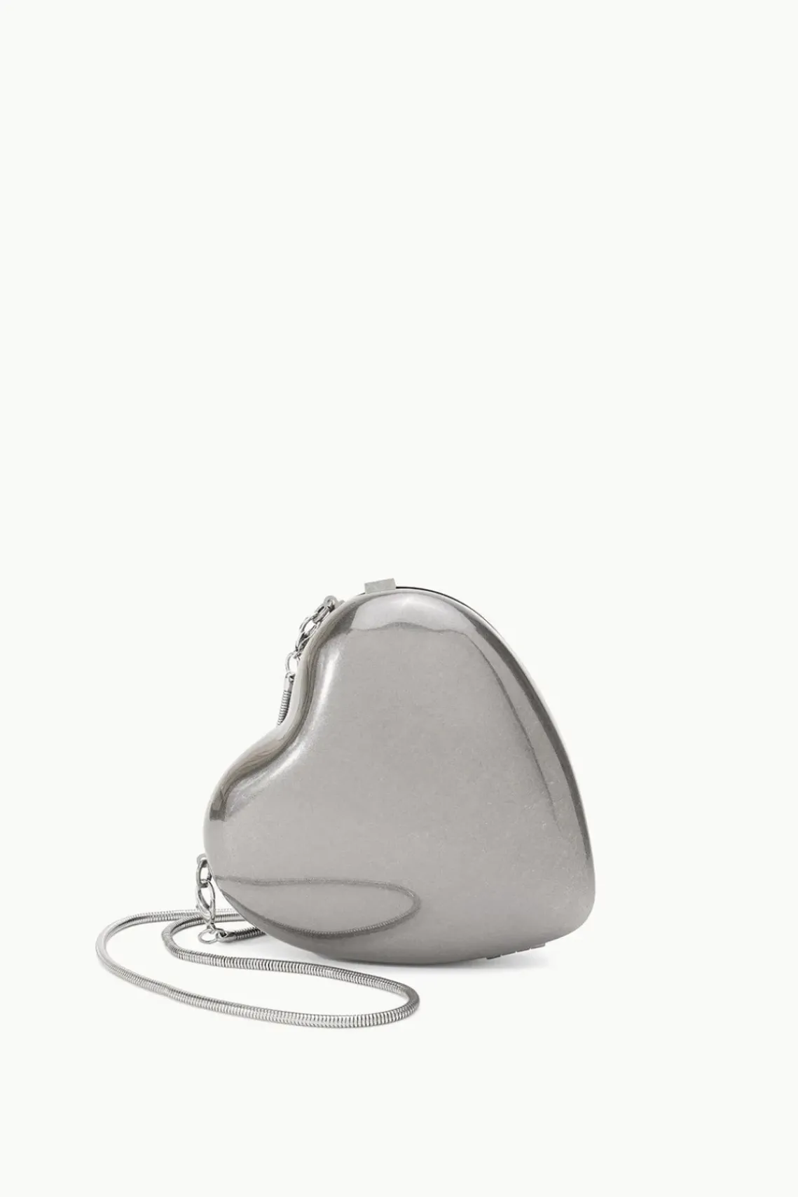 HANDBAGS STAUD -METAL HEART CLUTCH - SILVER