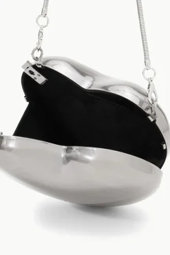 HANDBAGS STAUD -METAL HEART CLUTCH - SILVER