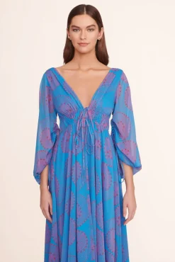 CLOTHING STAUD -MIDI SHELBY DRESS - PACIFIC WHIRLPOOL