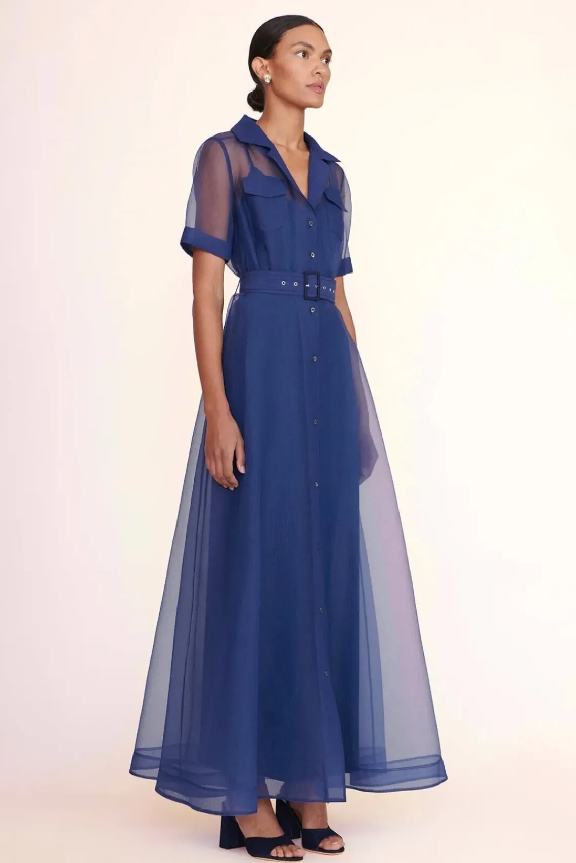 CLOTHING STAUD -MILLIE DRESS ORGANZA - NAVY