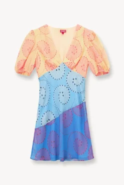 CLOTHING STAUD -MINI MILLA DRESS - MULTI WHIRLPOOL