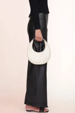 HANDBAGS STAUD -MINI MOON BAG - CREAM