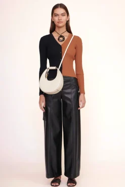 HANDBAGS STAUD -MINI MOON BAG - CREAM