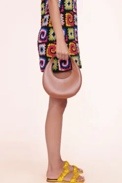 HANDBAGS STAUD -MINI MOON BAG - TAN