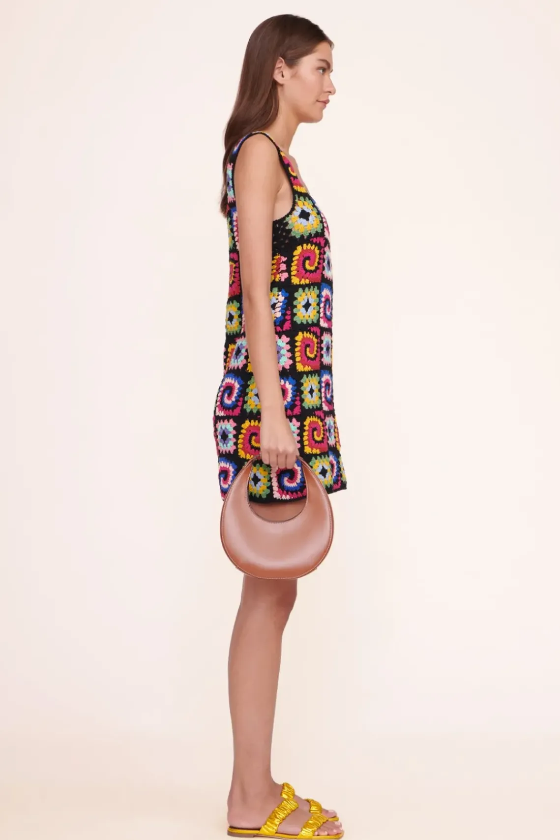 HANDBAGS STAUD -MINI MOON BAG - TAN