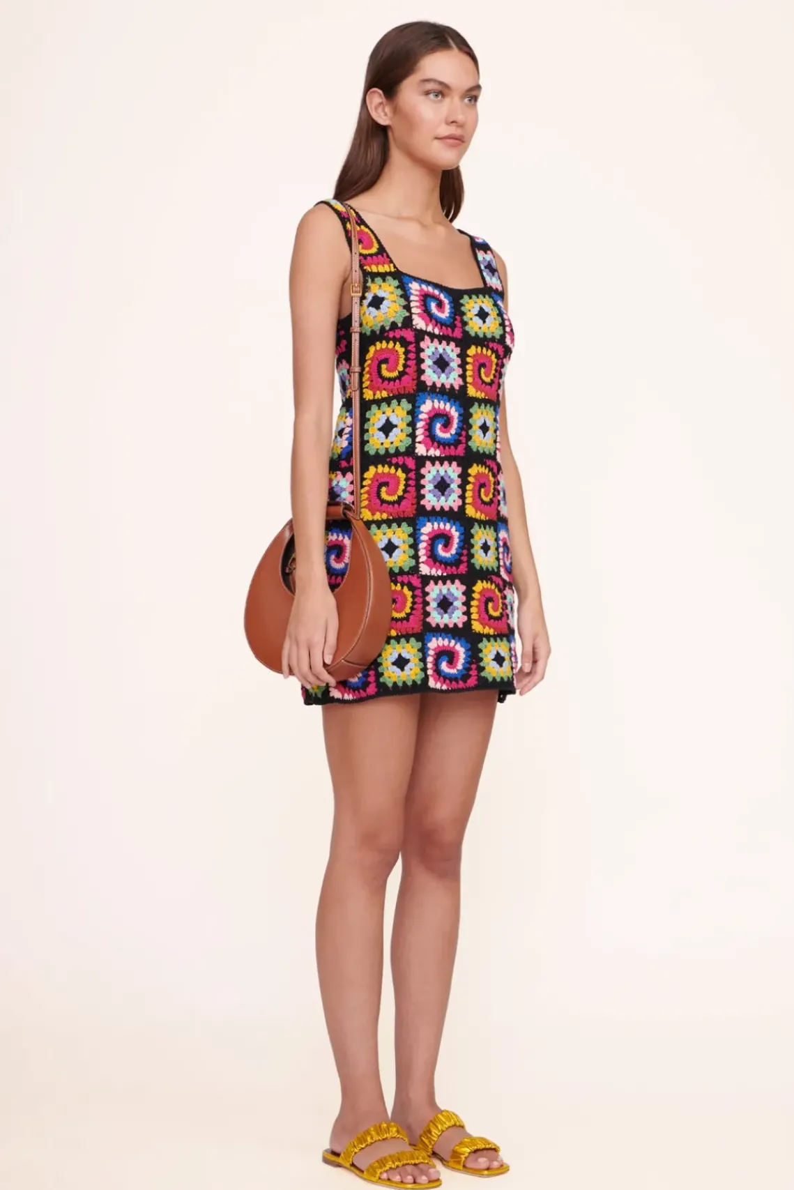 HANDBAGS STAUD -MINI MOON BAG - TAN