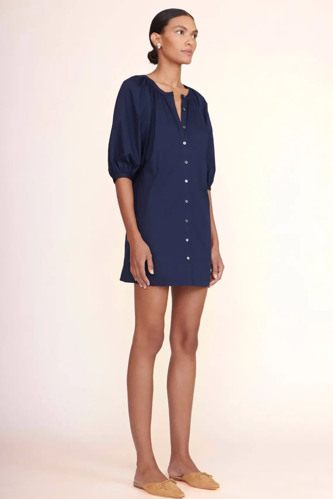 CLOTHING STAUD -MINI VINCENT DRESS - NAVY