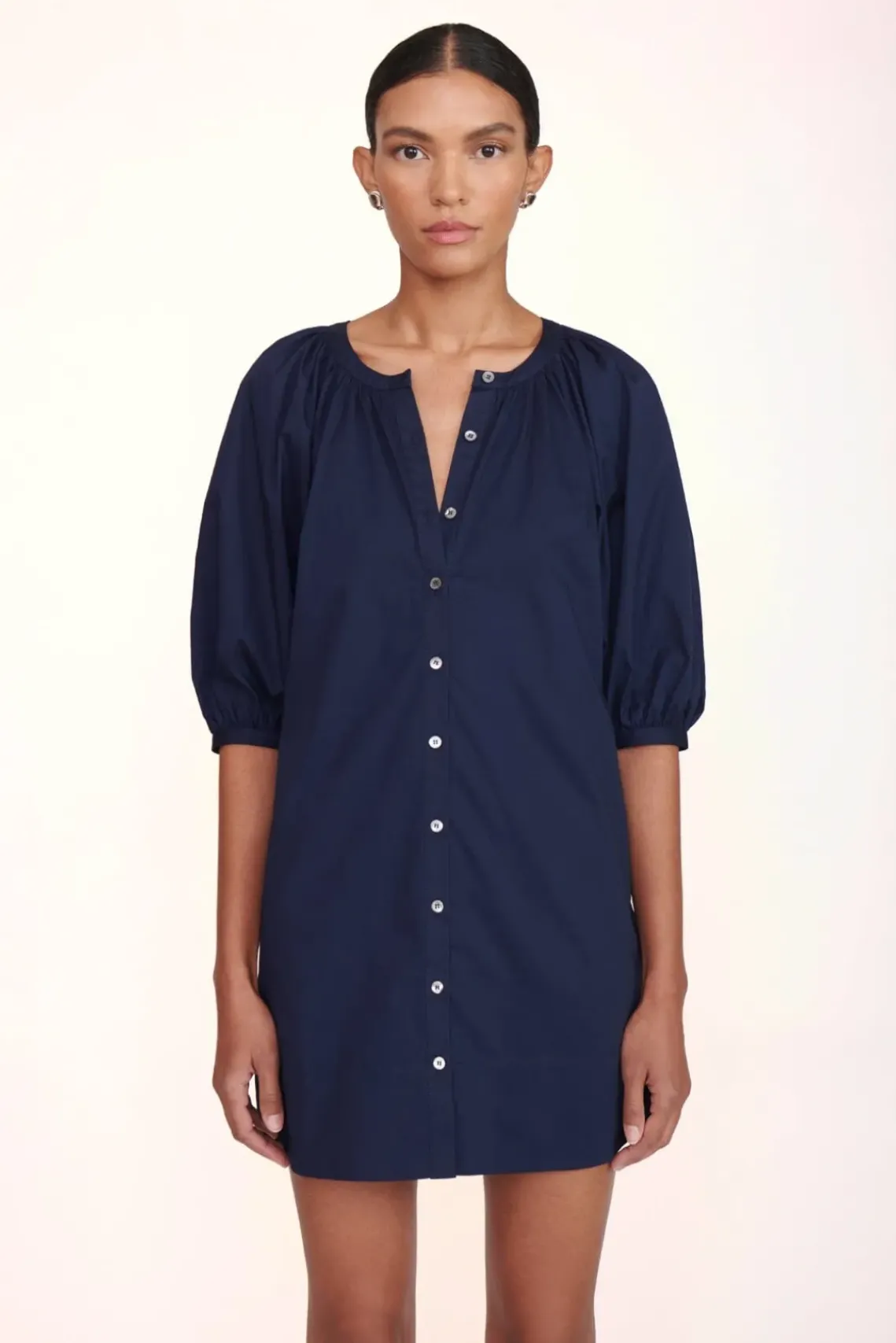 CLOTHING STAUD -MINI VINCENT DRESS - NAVY
