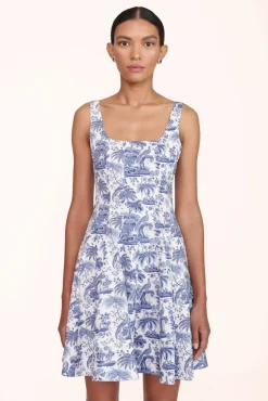 CLOTHING STAUD -MINI WELLS DRESS - BLUE TOILE