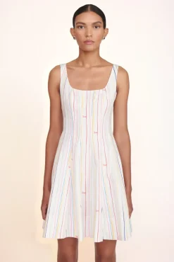 CLOTHING STAUD -MINI WELLS DRESS - MULTI STRIPE