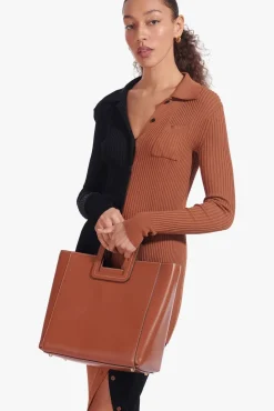 HANDBAGS STAUD -SHIRLEY LEATHER BAG SADDLE - TAN