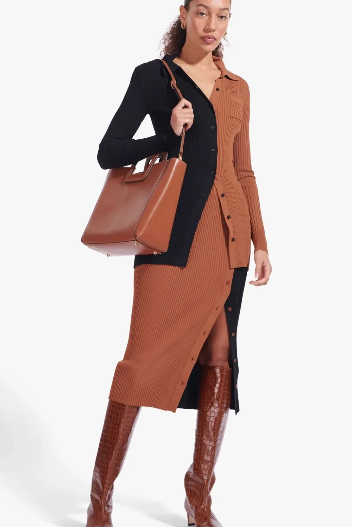 HANDBAGS STAUD -SHIRLEY LEATHER BAG SADDLE - TAN