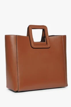 HANDBAGS STAUD -SHIRLEY LEATHER BAG SADDLE - TAN