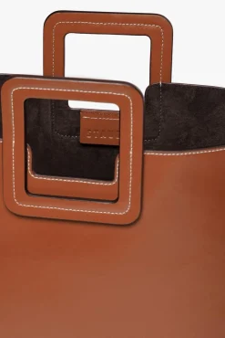 HANDBAGS STAUD -SHIRLEY LEATHER BAG SADDLE - TAN