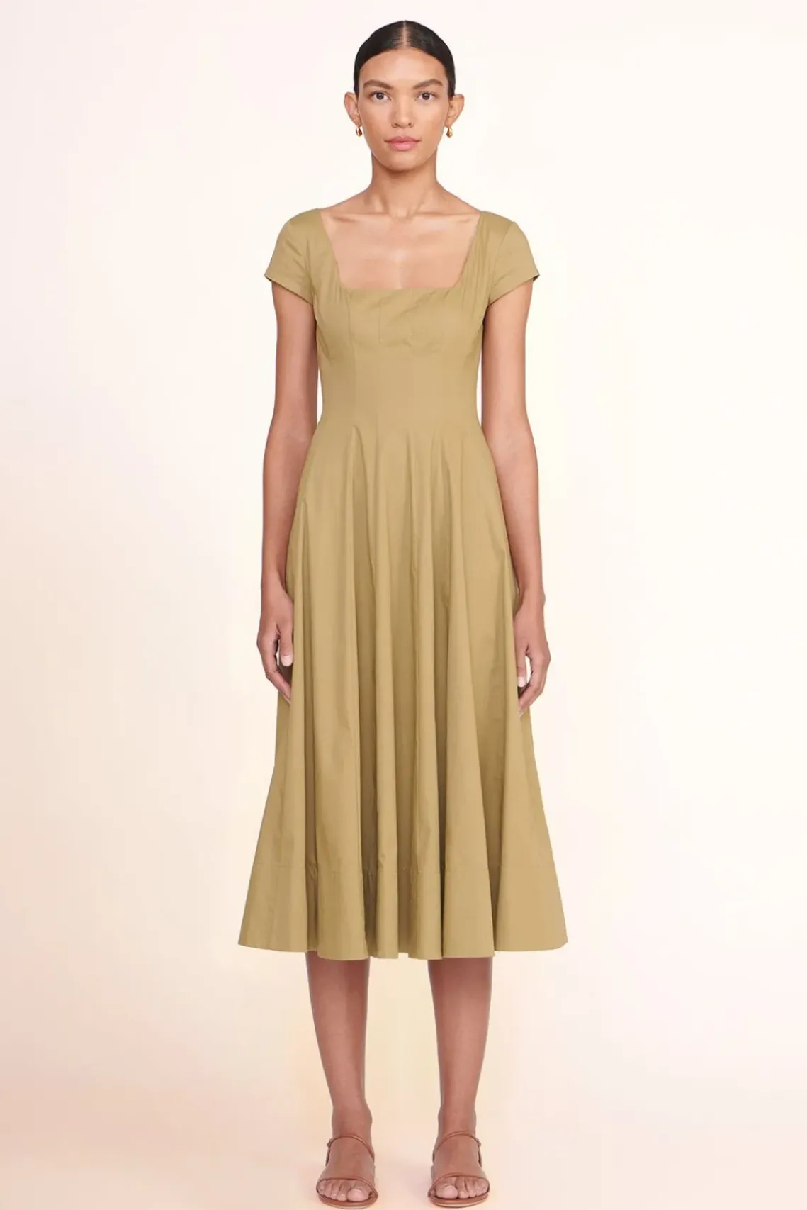 CLOTHING STAUD -SHORT SLEEVE WELLS DRESS - KHAKI