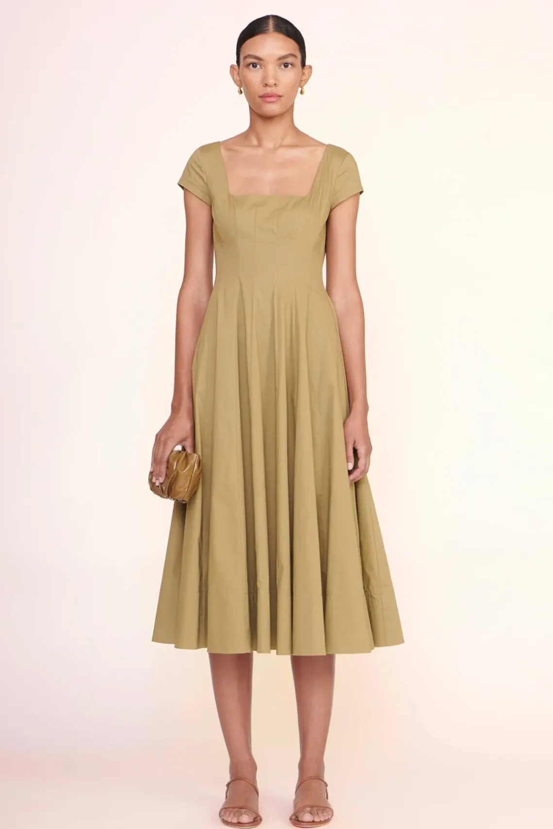 CLOTHING STAUD -SHORT SLEEVE WELLS DRESS - KHAKI