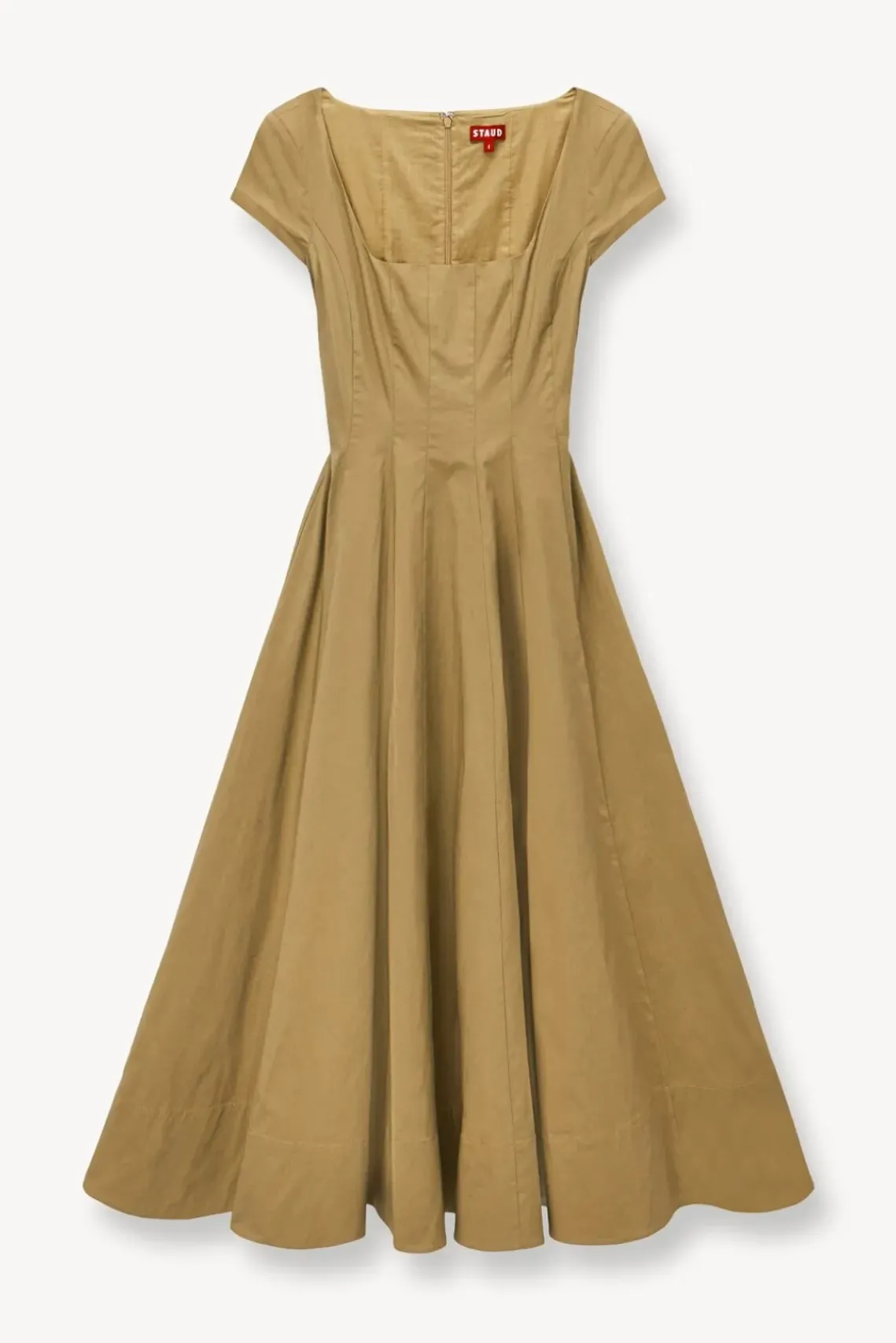 CLOTHING STAUD -SHORT SLEEVE WELLS DRESS - KHAKI