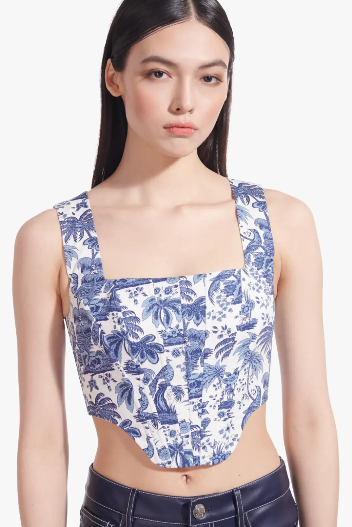 CLOTHING STAUD - ALICE TOP CHINA BLUE TOILE