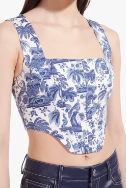 CLOTHING STAUD - ALICE TOP CHINA BLUE TOILE