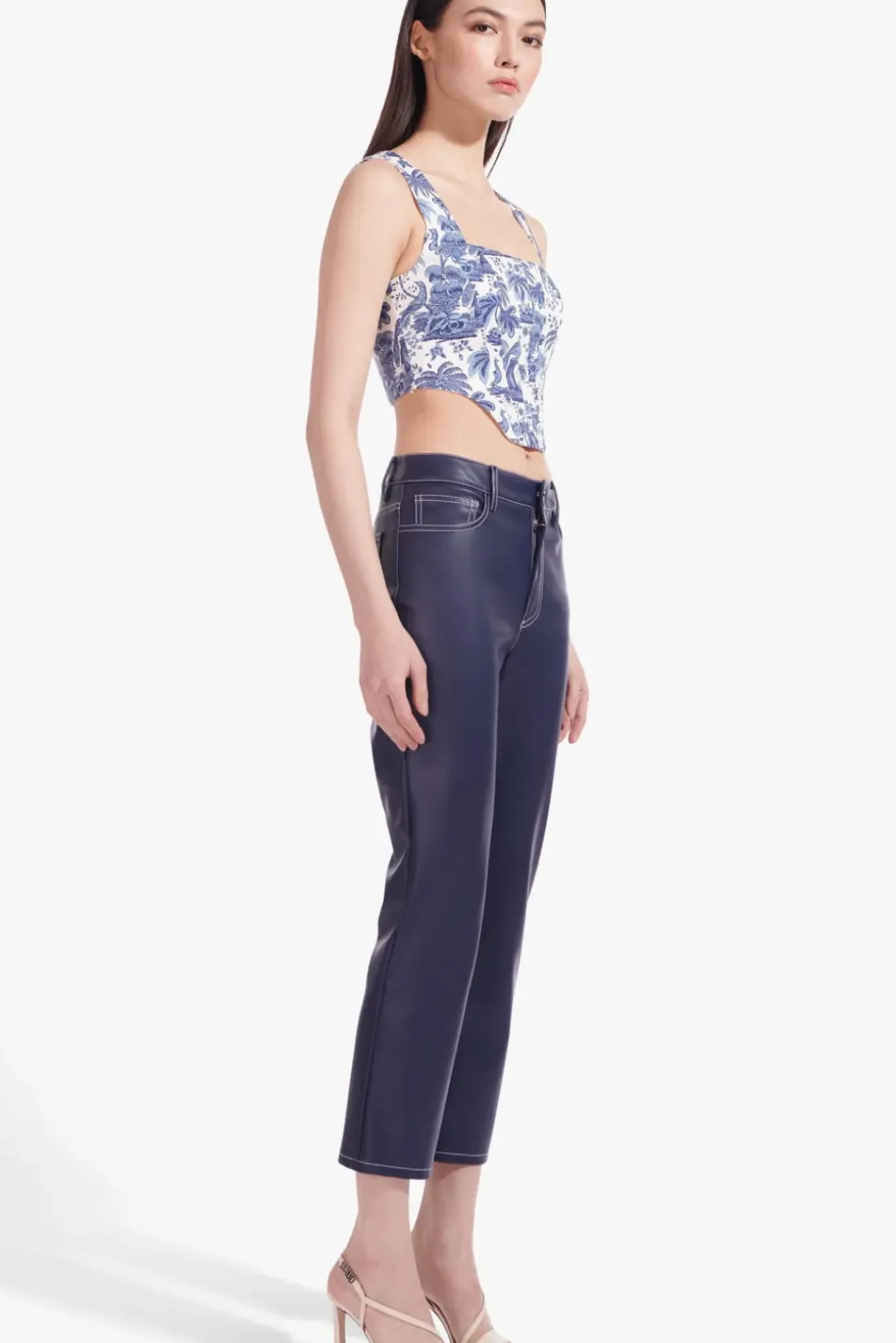 CLOTHING STAUD - ALICE TOP CHINA BLUE TOILE