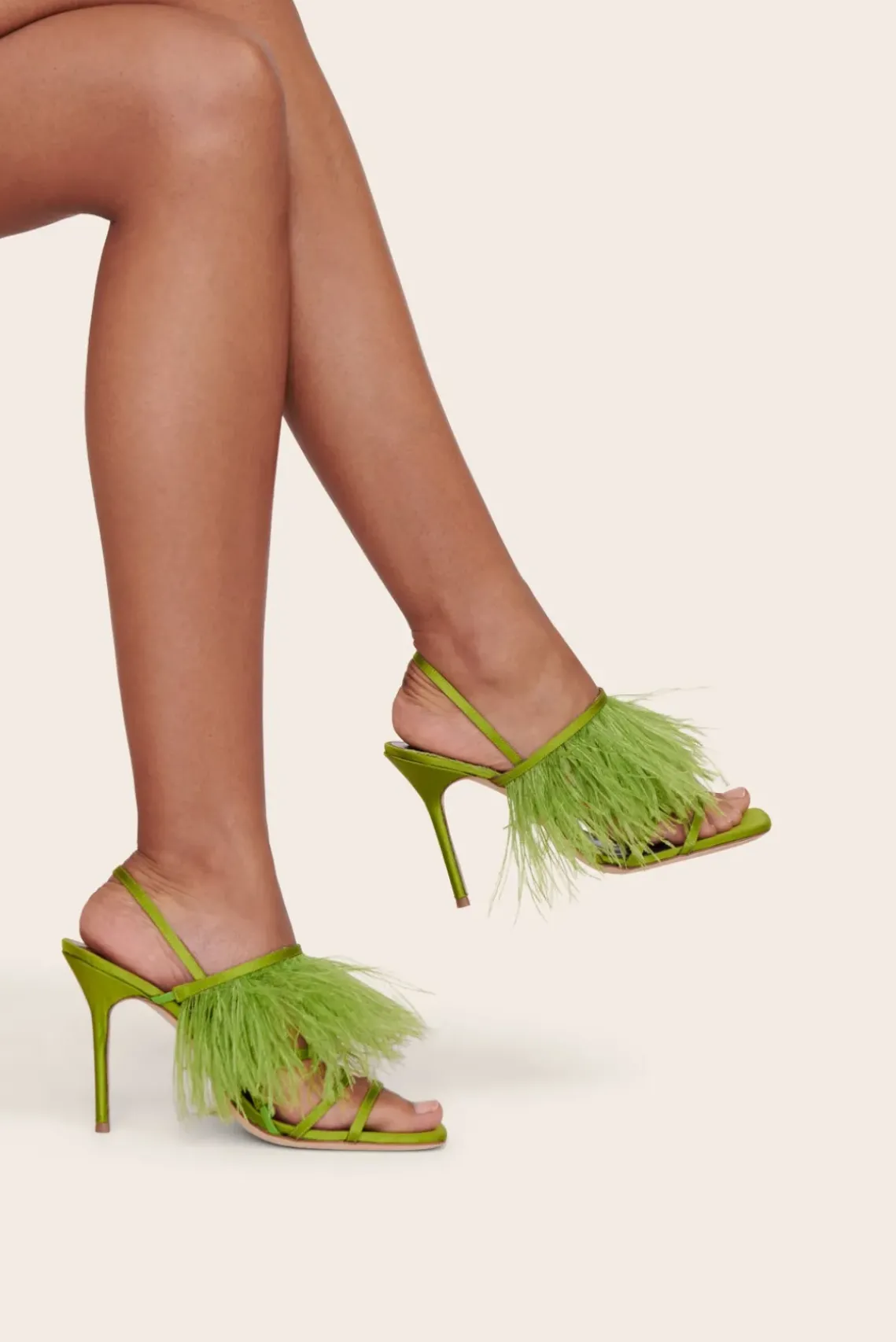 SHOES STAUD - ANISE FEATHER HEEL ACID GREEN