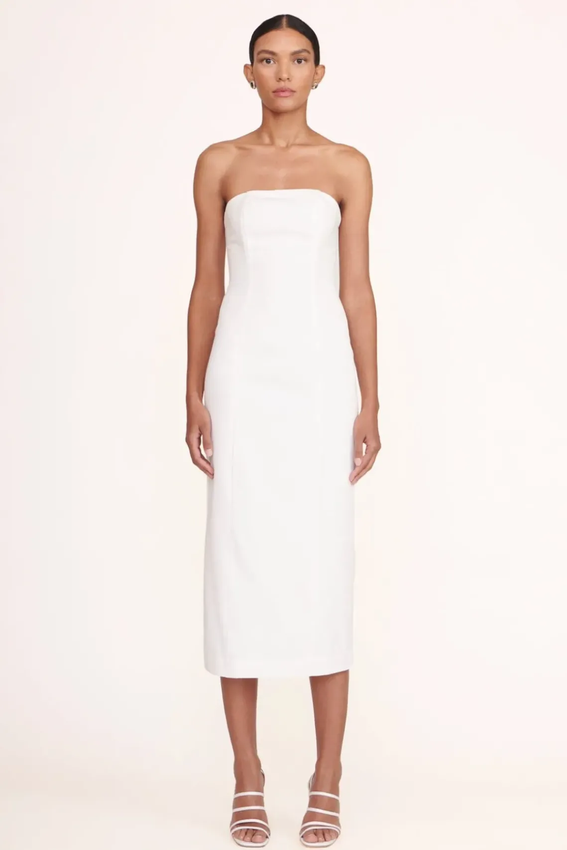 SHOES STAUD - ANISE HEEL SATIN WHITE