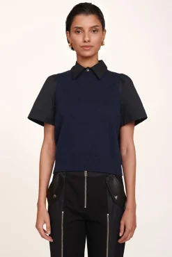 CLOTHING STAUD - ARYA TOP NAVY BLACK