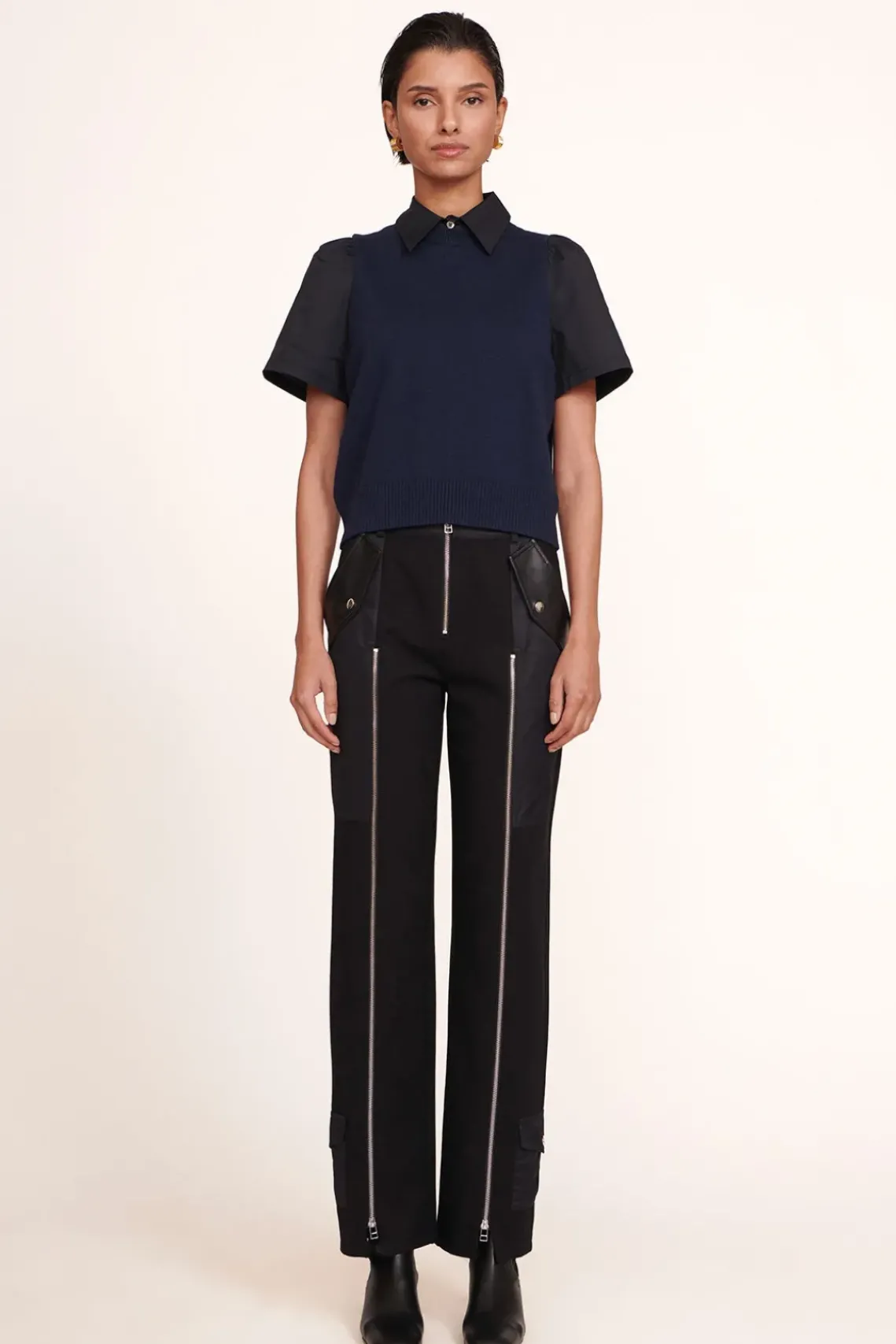 CLOTHING STAUD - ARYA TOP NAVY BLACK