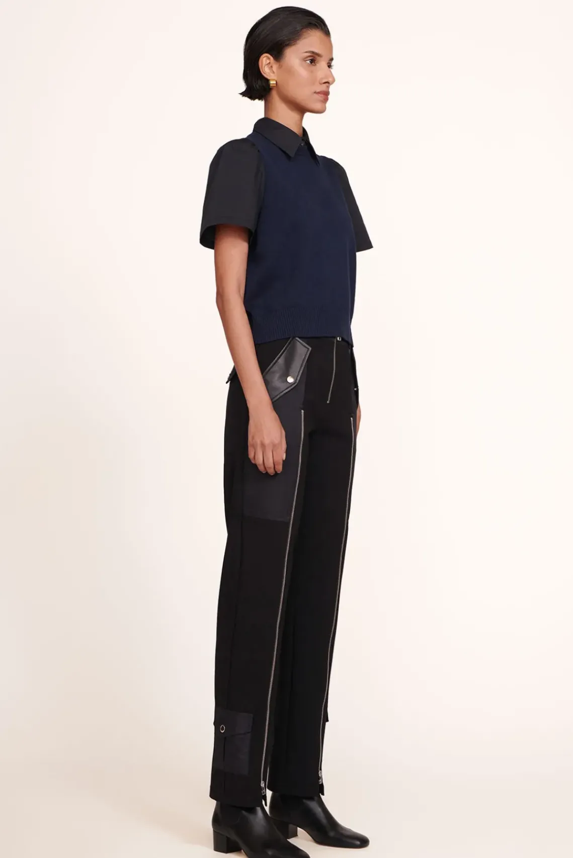 CLOTHING STAUD - ARYA TOP NAVY BLACK