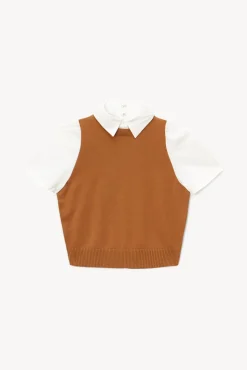 CLOTHING STAUD - ARYA TOP TAN WHITE