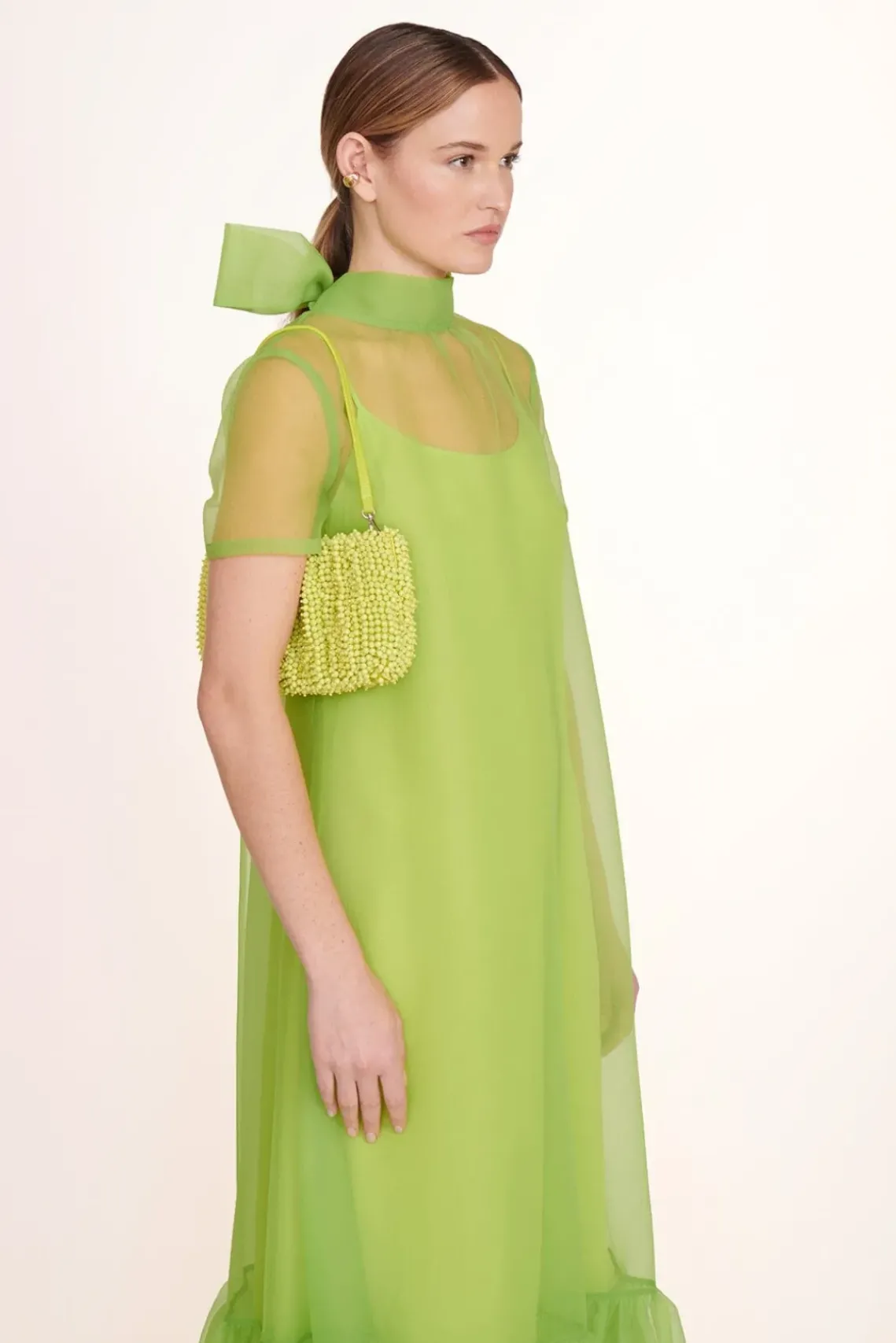 HANDBAGS STAUD - BEADED BEAN BAG CITRON